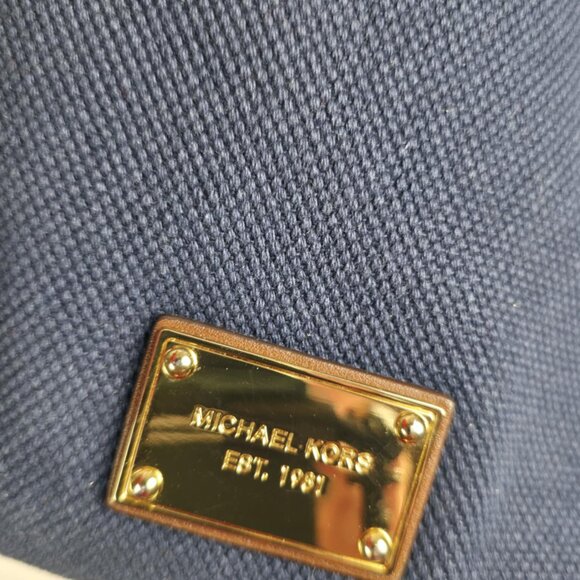 Michael Kors Marina Bicolor Canvas Tote Bag in navy blue w/ Rope Handle 💙✨ - Picture 9 of 16